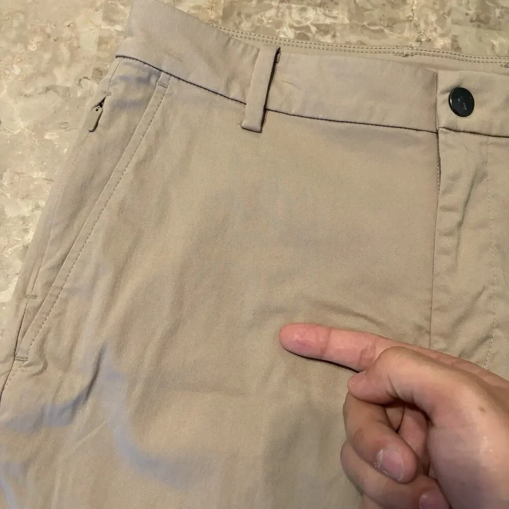 Birddogs Pants Mens 32x30 (Fits 32x28) Tan Lined Stretch Performance Chino Golf - Picture 7 of 14